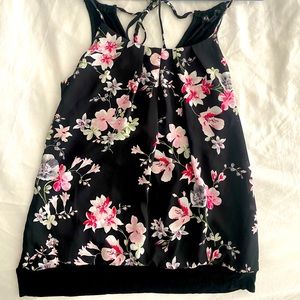 Express sleeveless flowered dressy top